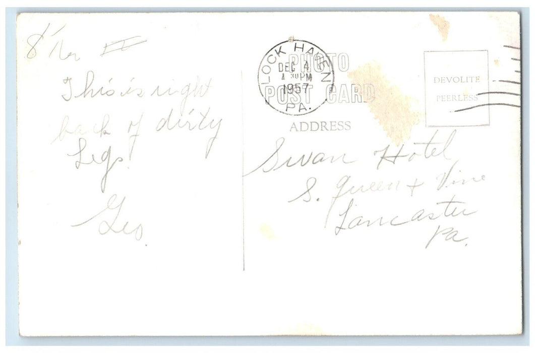 1957 Man With Gun Hunting Lock Haven Pennsylvania PA RPPC Photo Vintage Postcard