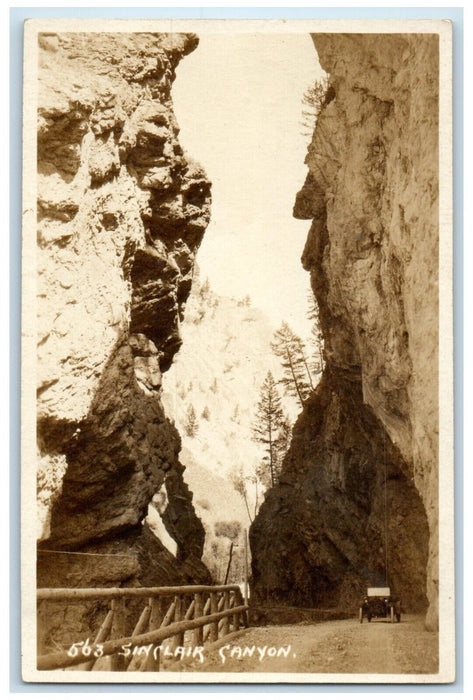 c1910's Sinclair Canyon Canada, Car Dirt Road RPPC Photo Antique Postcard