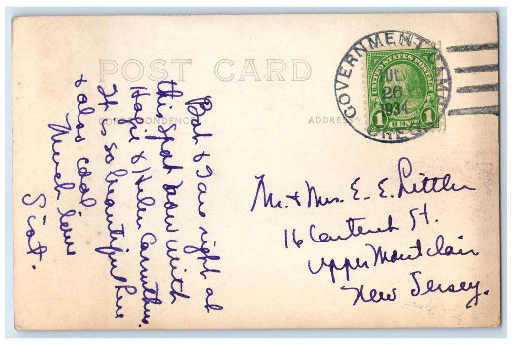 1934 Mt. Hood From Government Camp Mt. Loop Road Oregon OR RPPC Photo Postcard