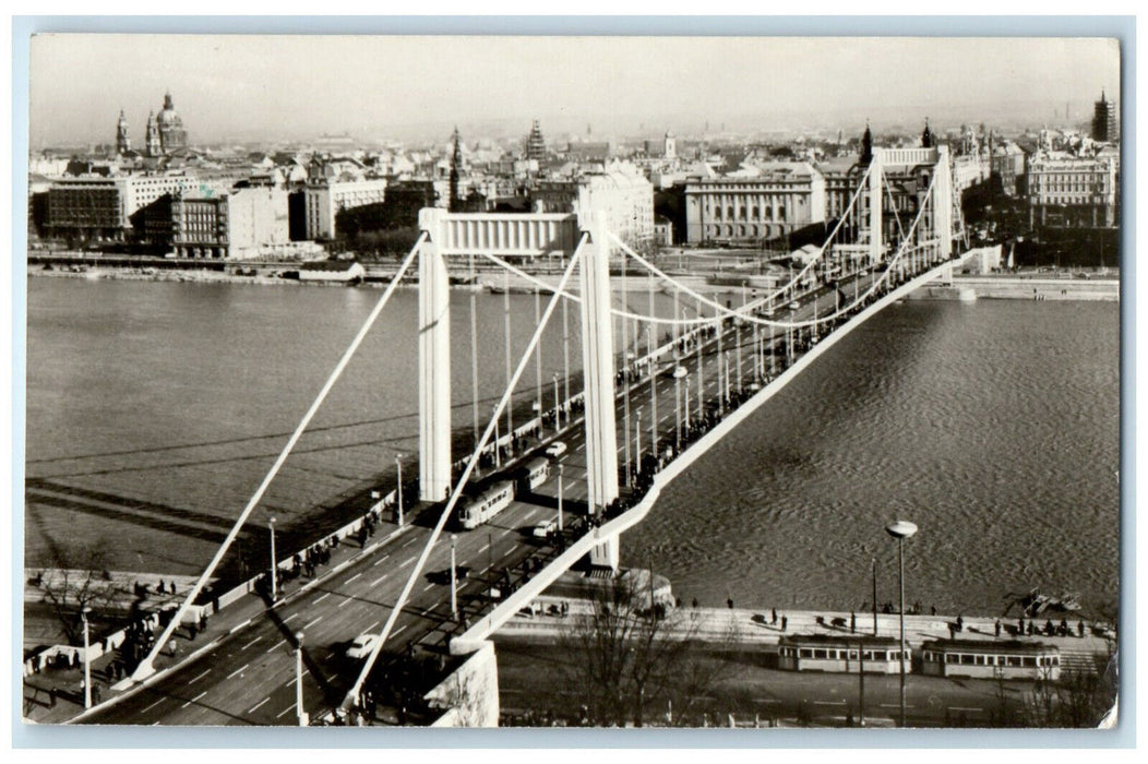 1972 Elizabeth Bridge Budapest Hungary Posted Vintage RPPC Photo Postcard