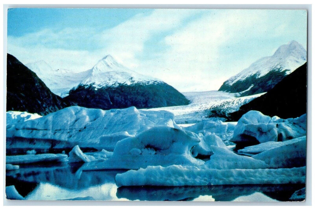 1962 Portage Glacier Alaska AK Helm Chevrolet Dealership Modesto CA Postcard
