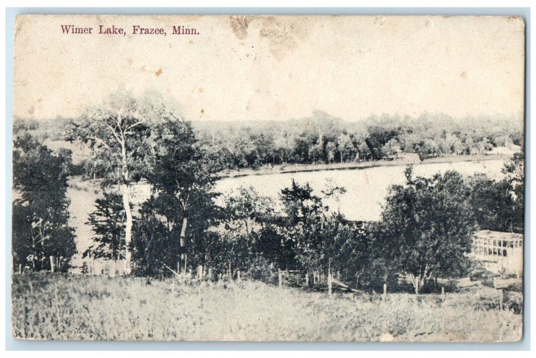 1910 View Of Wimer Lake Franzee Luce Minnesota MN DPO Posted Antique Postcard