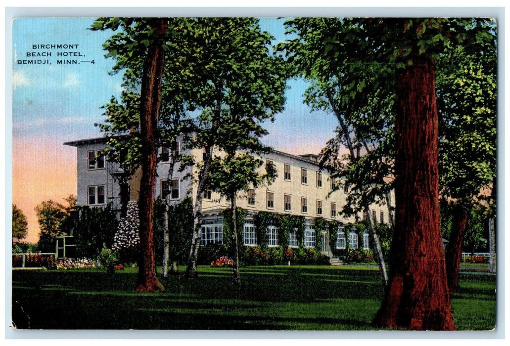 1940 Birchmont Beach Hotel Bemidji Minnesota MN, Turtle River DPO Postcard