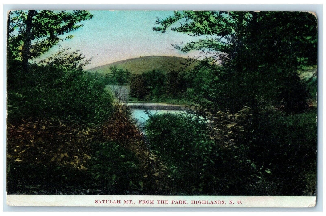 1910 Satulah Mt. From The Park Highlands North Carolina NC Antique Postcard