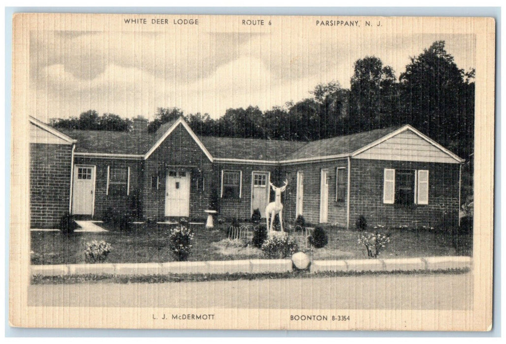 White Deer Lodge Motel Route 6 Parsippany New Jersey NJ Vintage Postcard