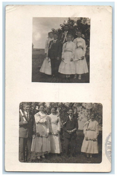 1910 High School Graduation Students Multiview Beardsley MN RPPC Photo Postcard