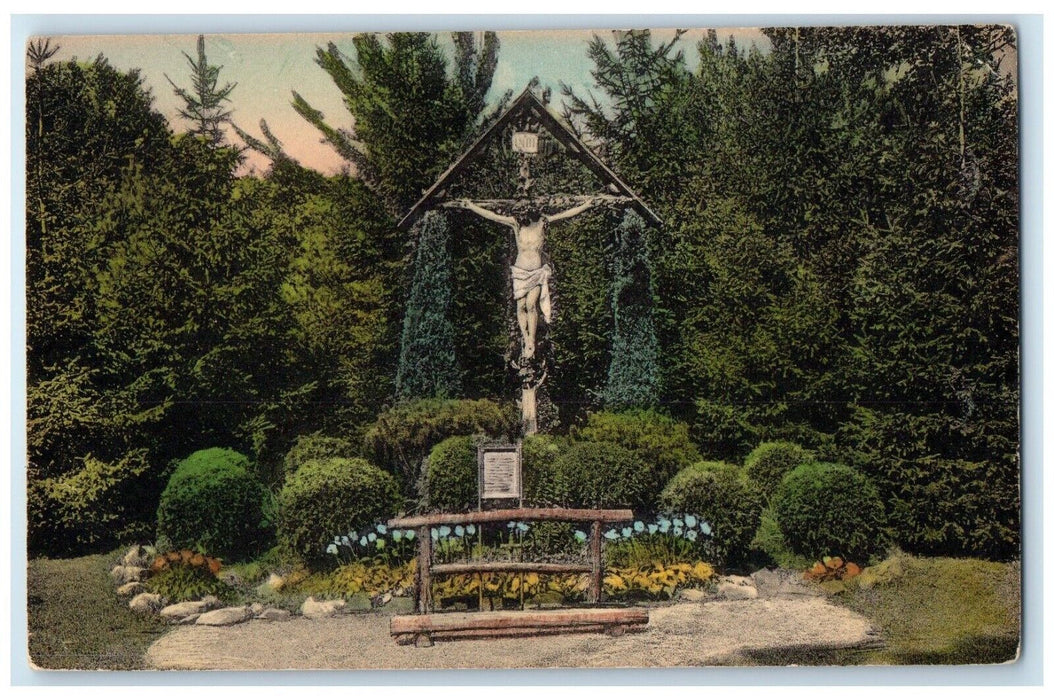 Shrine Of The Passion West Springfield Massachusetts MA Handcolored Postcard