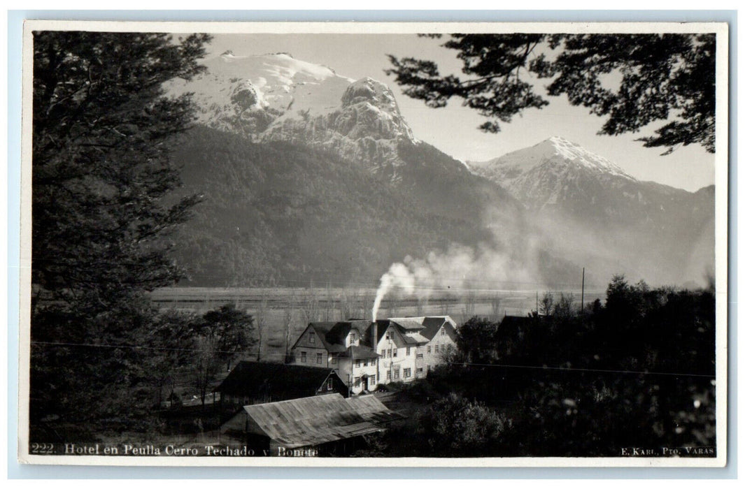 c1930's Hotel In Peulla Techado v. Bonete Chile Unposted RPPC Photo Postcard