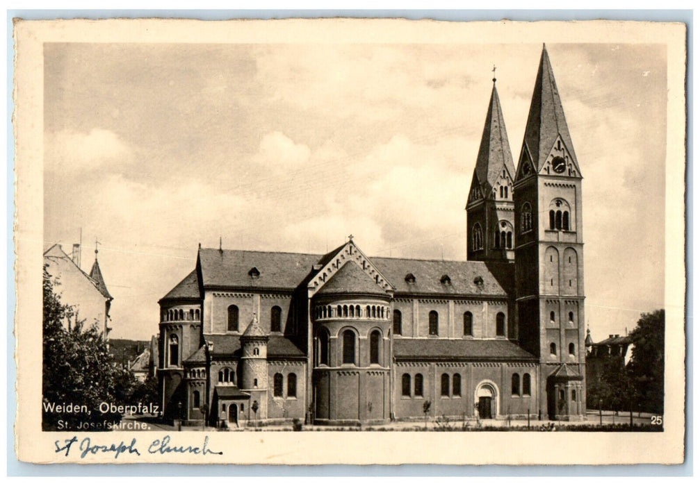 c1920's St. Joseph Church Weiden Oberpfalz Germany RPPC Photo Postcard