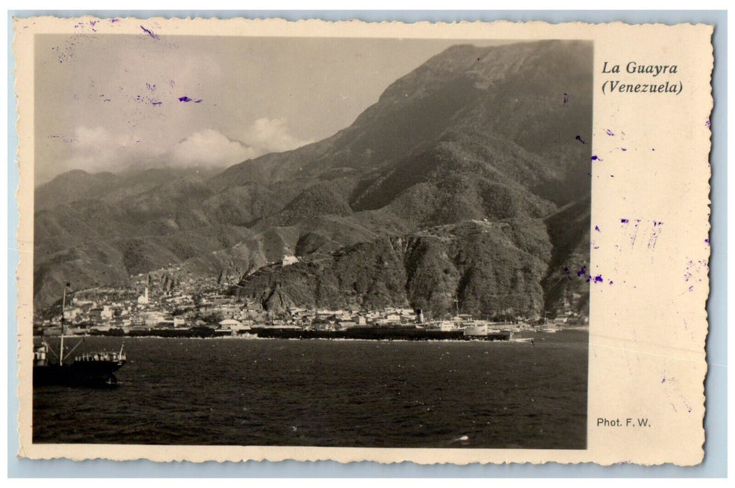 c1940's Ship To Brooklyn NY USA La Guayra Venezuela RPPC Photo Postcard