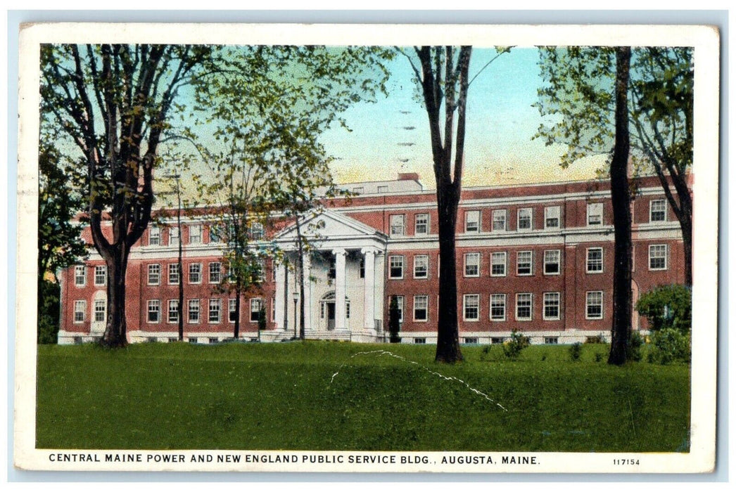 1928 Central Maine Power New England Public Service Bldg. Augusta ME Postcard