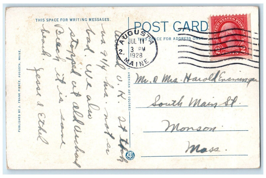 1928 Central Maine Power New England Public Service Bldg. Augusta ME Postcard