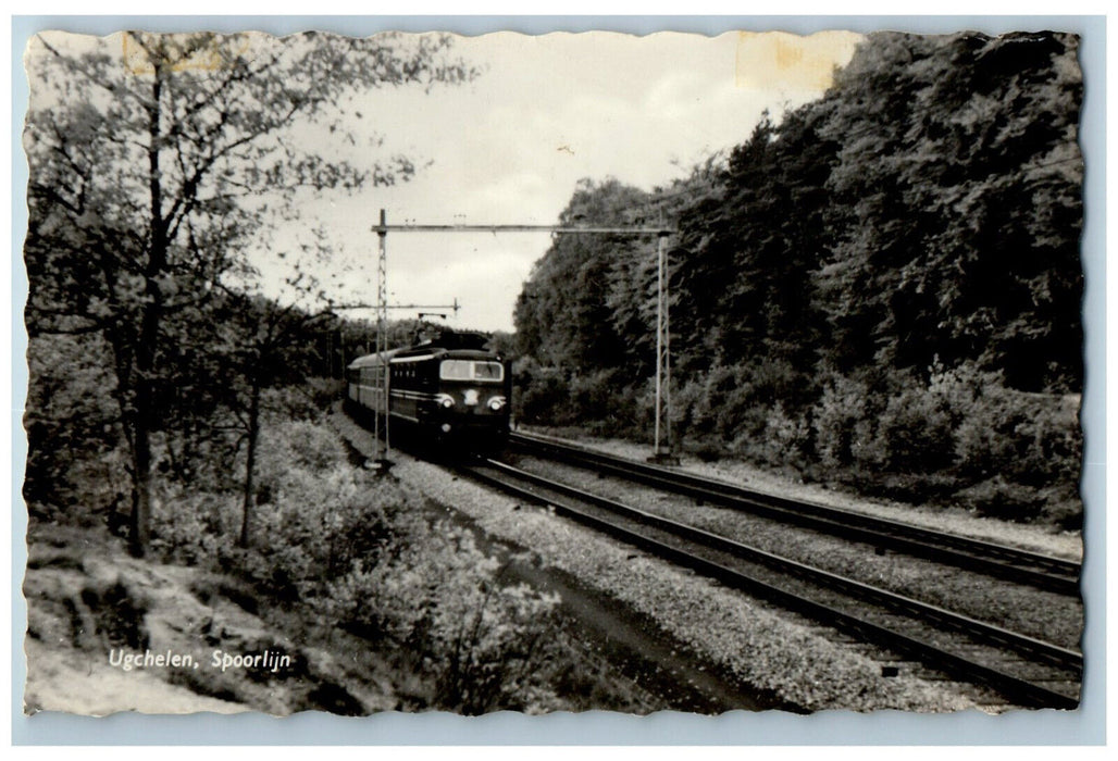 1967 Train Locomotive Ugchelen Railway Netherlands RPPC Photo Postcard
