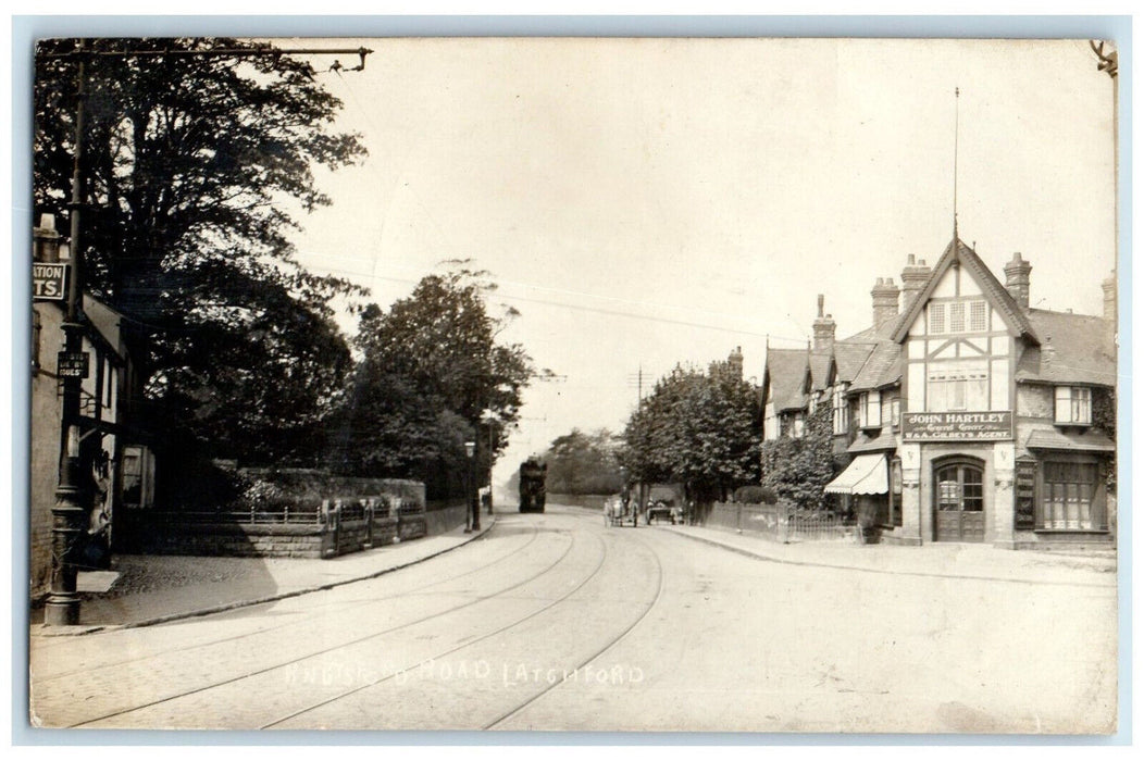 1906 Trolley Car Railway Latchford Cheshire England RPPC Photo Postcard