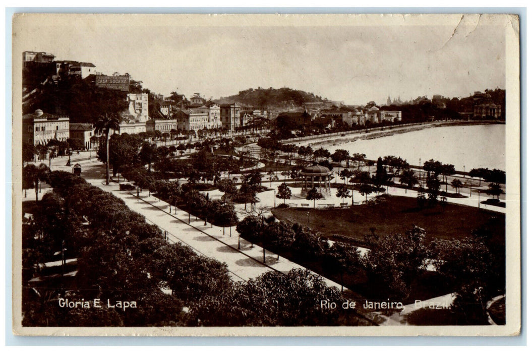 c1920s Gloria E Lapa Rio De Janeiro Brazil Passed By Censor RPPC Photo Postcard