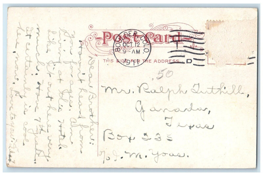 1911 Boulderado Hotel Building Scene Street Boulder Colorado CO Antique Postcard