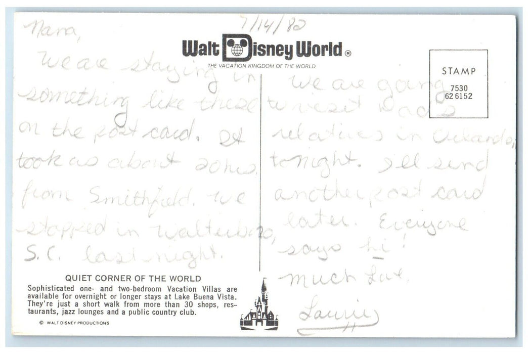 c1960 Quiet Corner World Villas Lake Buena Vista Shop Restaurant Jazz Postcard