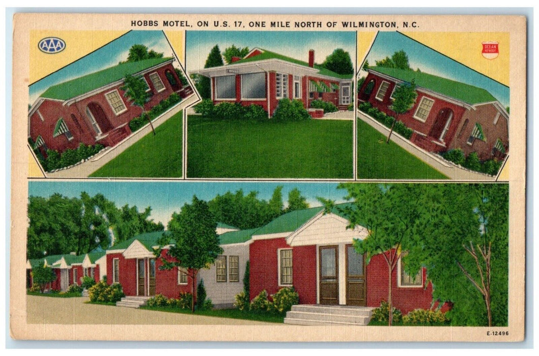 1940 Exterior Hobbs Motel Multi-View North Wilmington North Carolina NC Postcard