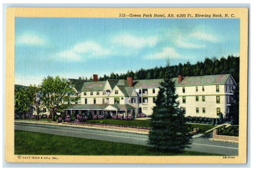 1940 Roadside View Green Park Hotel Blowing Rock North Carolina Antique Postcard