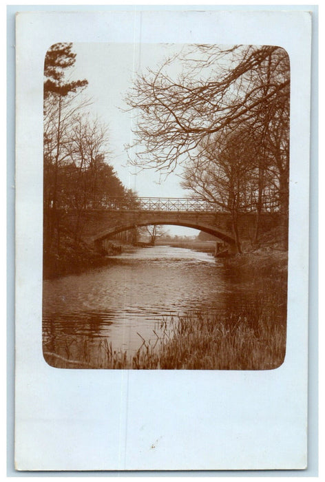 c1910 Bridge Over The Locknitz at Muggelsen Germany RPPC Photo Postcard