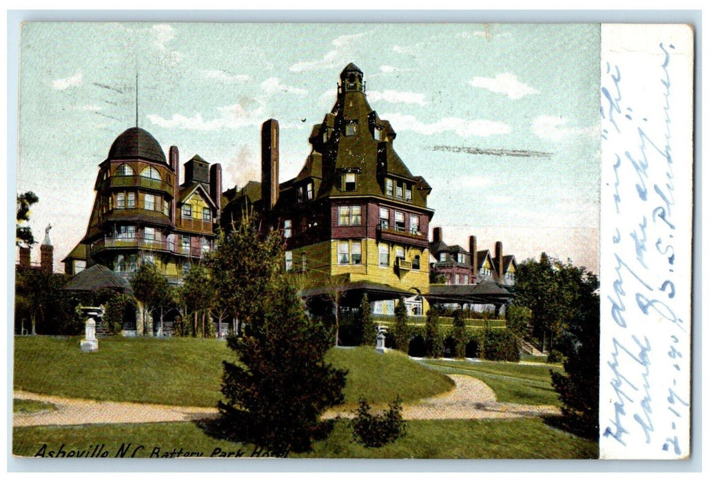 1907 Exterior View Battery Park Hotel Building Asheville North Carolina Postcard