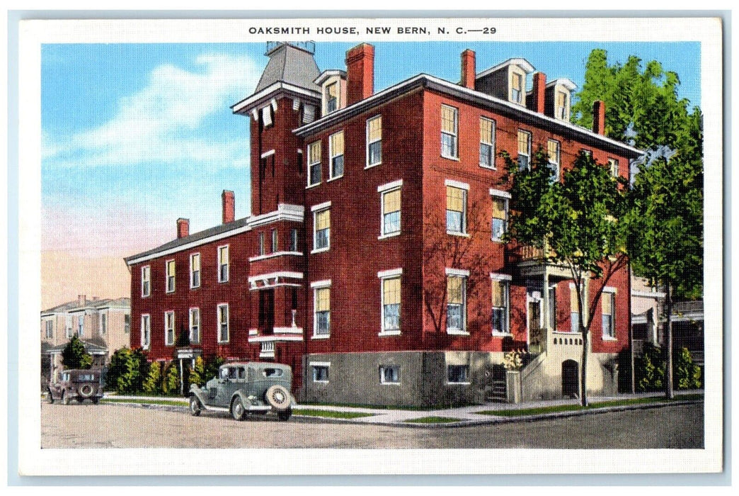 c1940 Exterior View Oaksmith House Building New Bern North Carolina NC Postcard