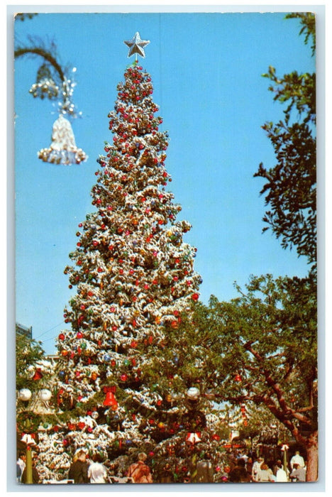 1960 Christmas Tree Disneyland's Towering Disneyland Anaheim California Postcard
