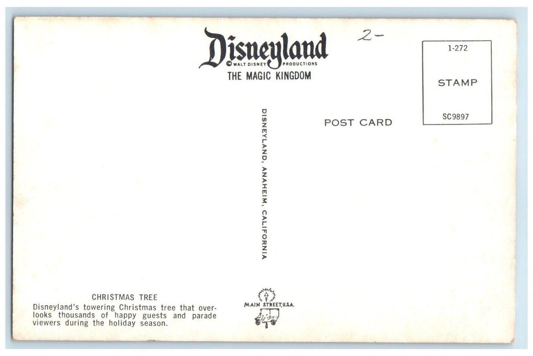 1960 Christmas Tree Disneyland's Towering Disneyland Anaheim California Postcard
