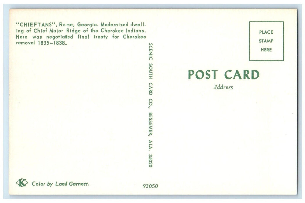 1960 Exterior View Chieftans Chief Major Ridge Rome Georgia GA Unposted Postcard