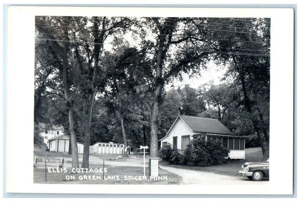 c1950's Ellis Cottages On Green Lake Spicer Minnesota MN RPPC Photo Postcard