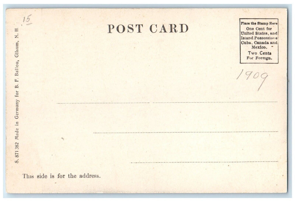 c1905 Gilsum Woolen Mill River Lake Dam Gilsum New Hampshire NH Vintage Postcard