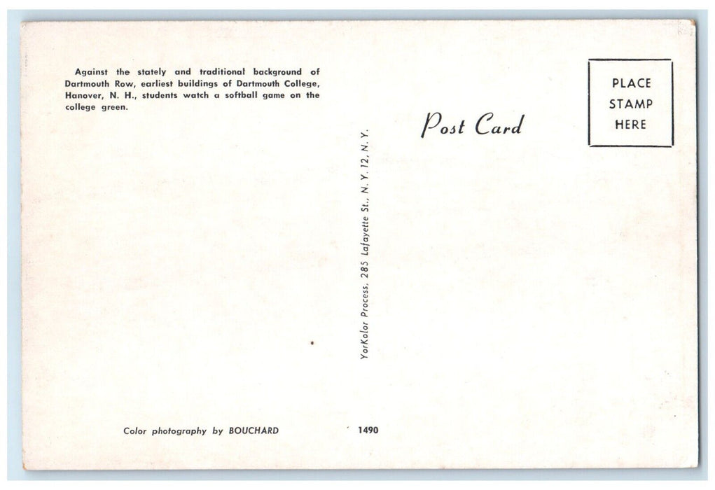 c1960 Against Stately Traditional Dartmouth Row College Hanover Vintage Postcard