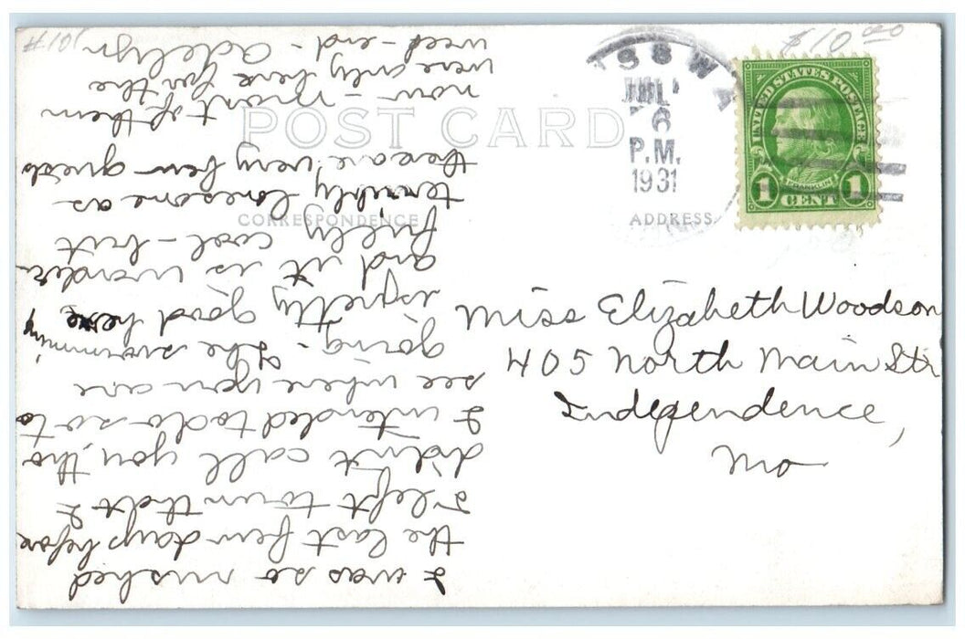 1931 Grand View Lodge Lounge Interior Gull Lake Nisswa MN  RPPC Photo Postcard