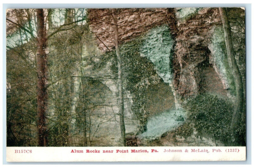 1909 Alum Rocks Point Near Cliff Marion Pennsylvania PA Vintage Antique Postcard