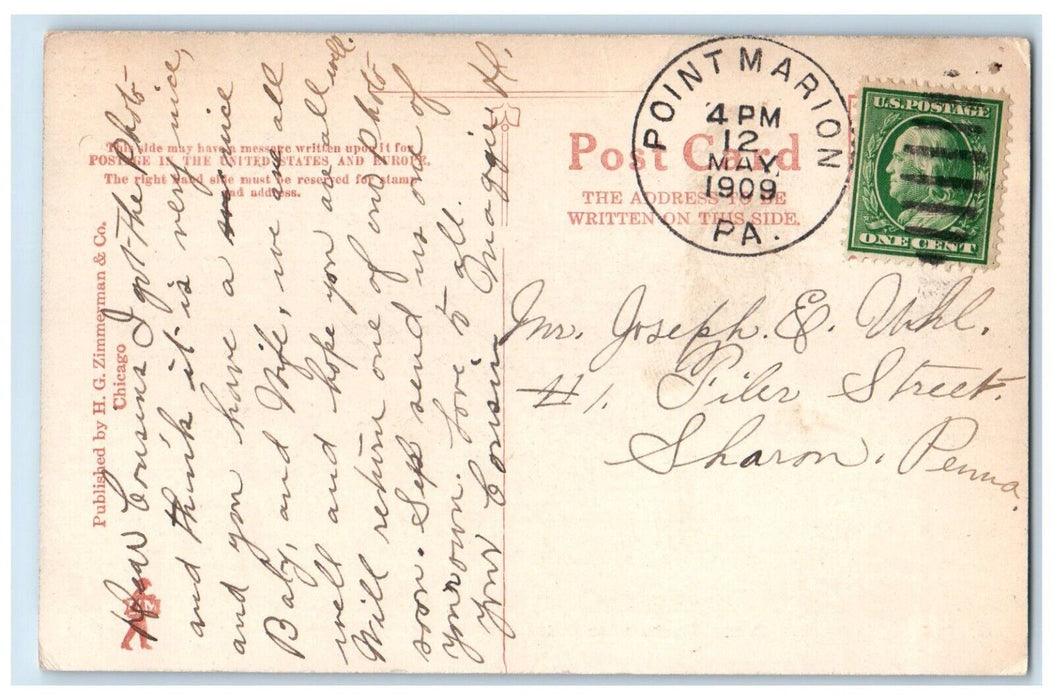 1909 Alum Rocks Point Near Cliff Marion Pennsylvania PA Vintage Antique Postcard