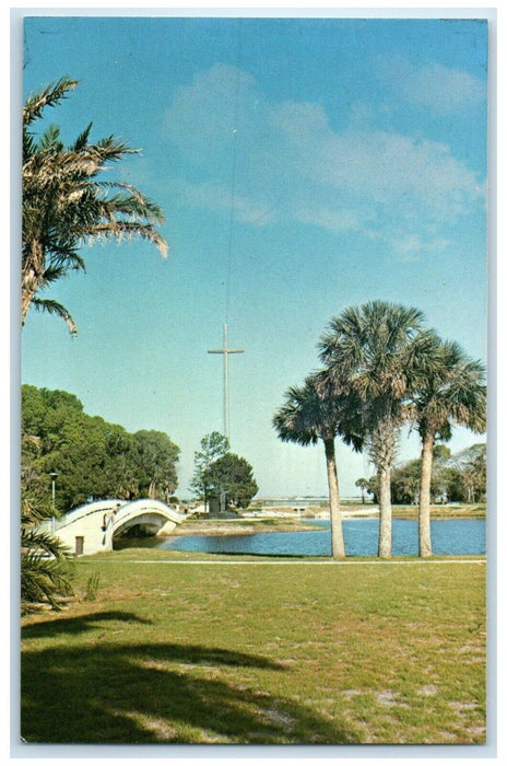 c1960 Beacon Faith Cross Bridge Mission Nombre St. Augustine Florida FL Postcard