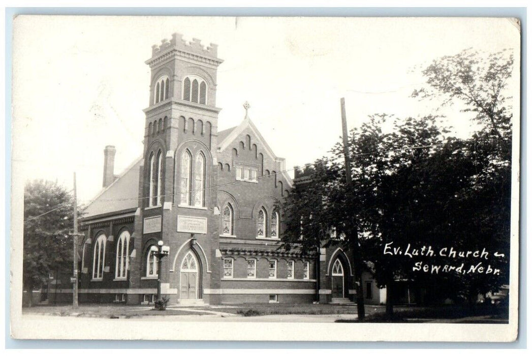 1922 Evangelical Lutheran Church Seward Nebraska NE RPPC Photo Posted Postcard