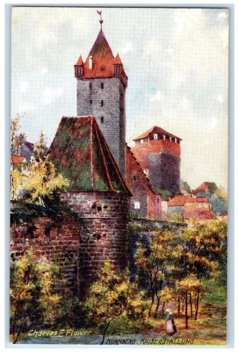 c1910 Imperial Stables Nuremberg Germany Unposted Oilette Tuck Art Postcard