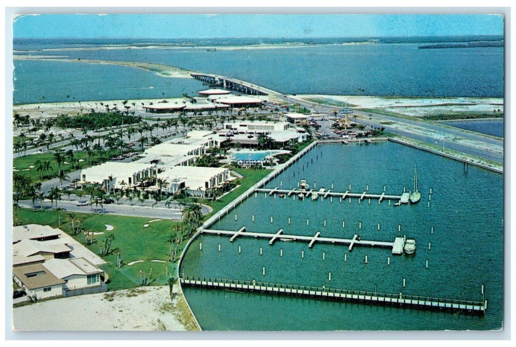 1985 Air View Shopping Bridge Bay Tierra Verde St. Petersburg Florida Postcard