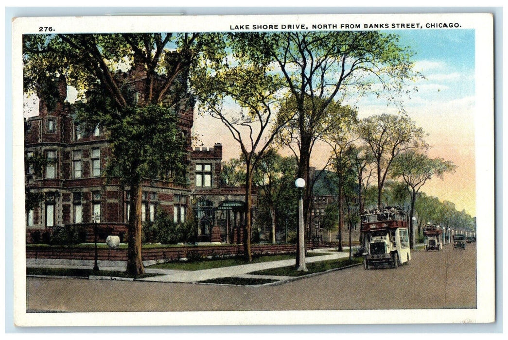 1920 Lake Shore Drive North Banks Street Potter Palmer Chicago Illinois Postcard
