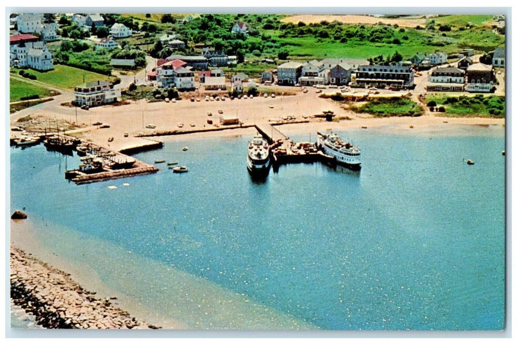 c1960 Steamship Dock Old Harbor Fishing Boats Block Island Rhode Island Postcard