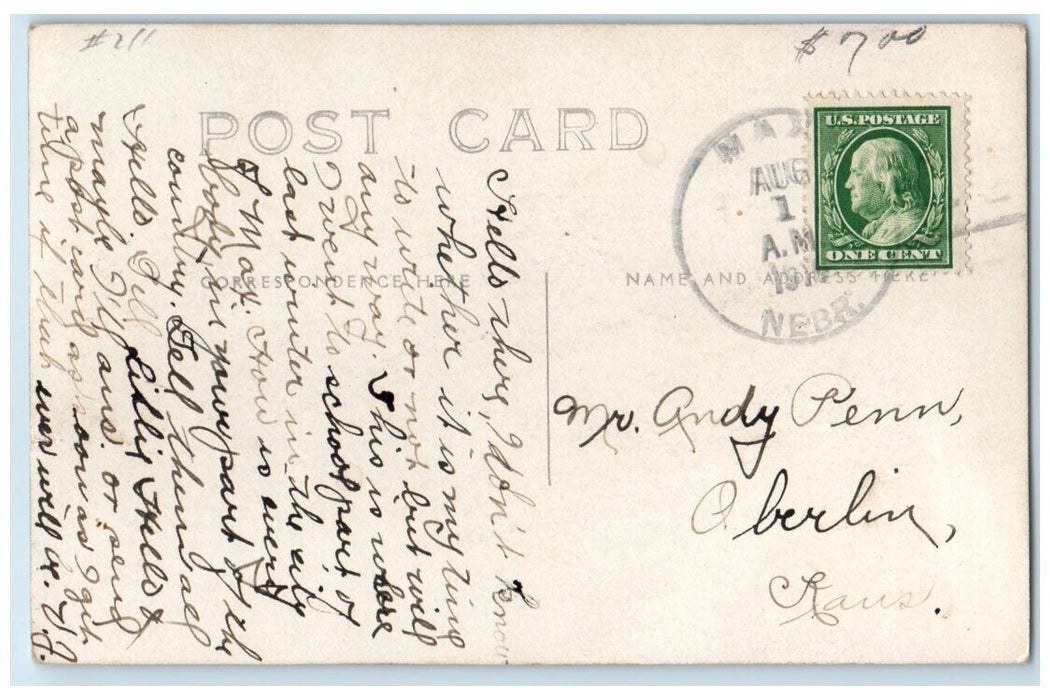 1910 Public School Building View Max Nebraska NE RPPC Photo Posted Postcard