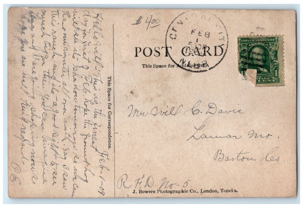 1909 Hords Ranch Sheep Farm View Central City Nebraska NE RPPC Photo Postcard
