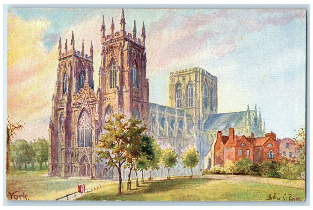 c1910 English Cathedrals Series II York England Oilette Tuck Art Postcard