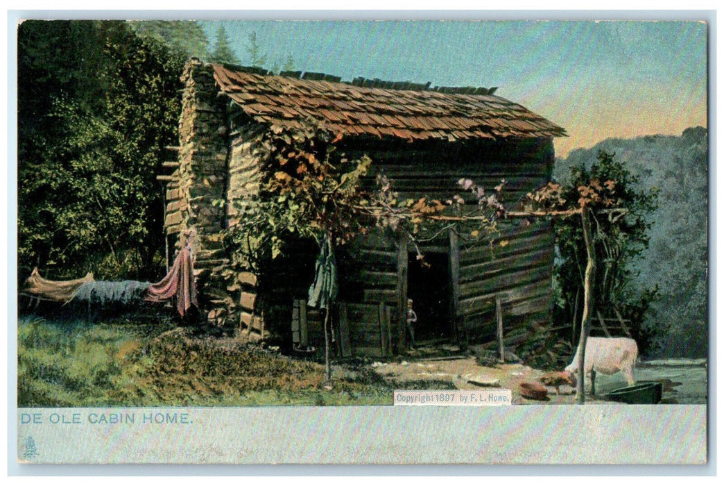 1897 De Ole Cabin Home Dixie Land Unposted Antique Tuck Art Postcard