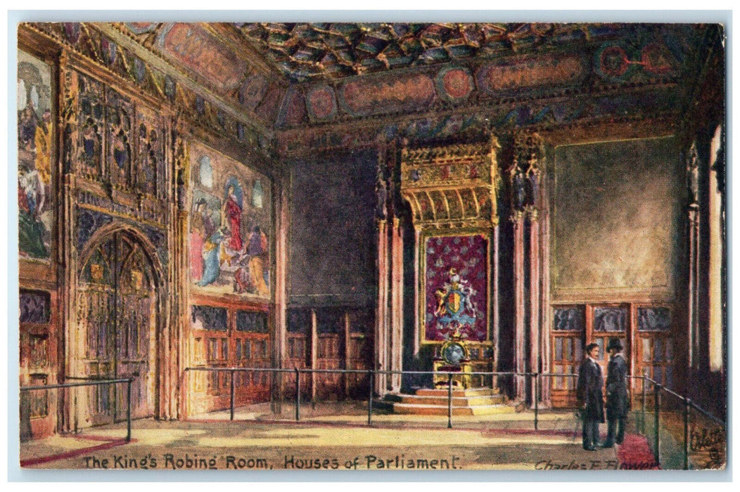 c1910 The King Robing Room House of Parliament England Oilette Tuck Art Postcard