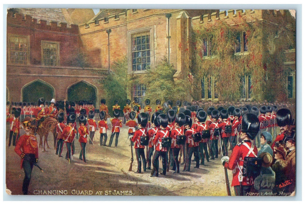 c1910 Changing Guard at St. James London England Oilette Tuck Art Postcard