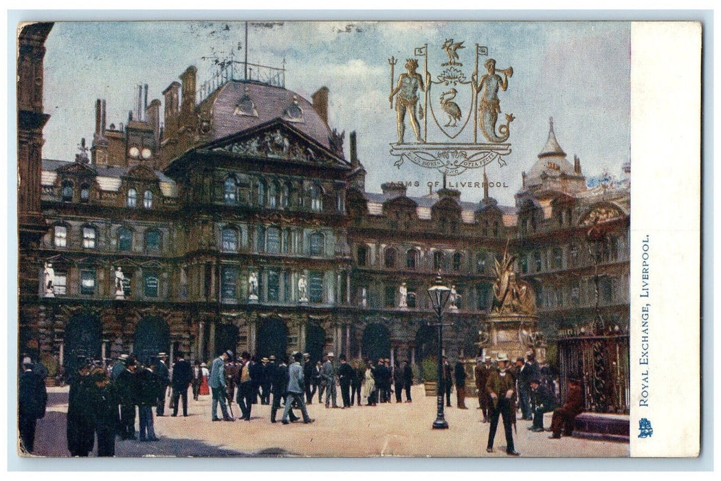 1906 Royal Exchange Liverpool England Posted Oilette Tuck Art Postcard