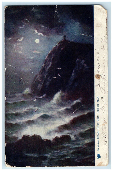 1905 Bradda Head Port Erin Isle of Man England Oilette Tuck Art Postcard