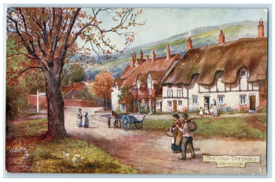 c1910 Old Cottages Wendover Buckinghamshire England Oilette Tuck Art Postcard